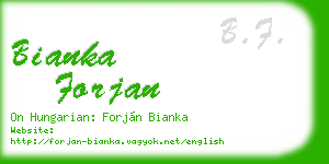 bianka forjan business card