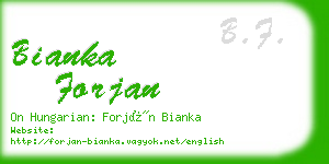 bianka forjan business card